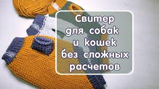 Как связать простой свитер спицами для собак и кошек