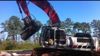 Link Belt Excavator with Rotary Chipper / Mulcher Head!