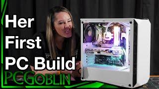 Her first time building a PC (White with purple rgb and ryzen 3000)