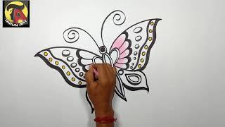 How to draw a butterfly.// Butterfly drawing. Tarun Art.