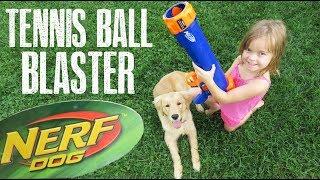 Nerf Dog Tennis Ball Blaster! | Crazy8Family