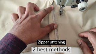 Pant zip part stitching 2 best methods // perfect formal pant zipper part Sew 2 methods 2020 //