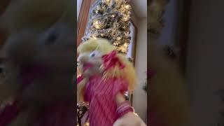 Puppet Sally dancing around the Christmas tree!