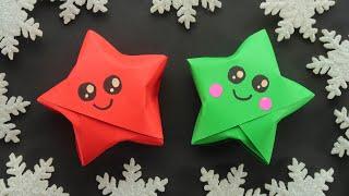 Easy lucky Paper Star ORIGAMI. Paper Kawaii.