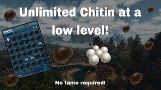 Ark Survival Ascended: How to get Chitin at a low level! (NO TAME NEEDED)