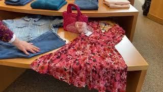 Paige Red Floral Dress Paired with MZ Wallace Quilted Purse at Larrimor's in Pittsburgh