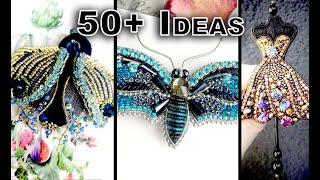 50+ Ideas to Make Brooches Out of Beads and Rhinestones | Decorative Pins to Wear