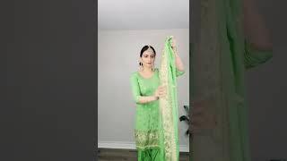 How to wear Punjabi Style Dupatta #youtubeshorts #dupattastyle #dupattadraping