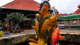 Brightly Coloured Koi Fountain @ R&R Lucky Garden, Yong Peng Rest Stop, Bus Station and Food Court