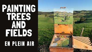 Painting TREES AND FIELDS en plein air