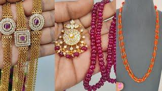 RH Jewellers is Live || whatsApp -- 9550169033#navaratna #beads #pumpkin#chandraharam#silverpendent