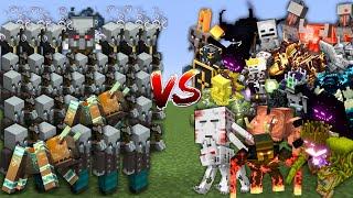 MINECRAFT RAID vs OP BOSSES in Minecraft Mob Battle