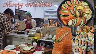 저희는 벌써 크리스마스 파티 ^^  라따뚜이를 아시나요?! 크리스마스 요리 먹방 / Korean Housewives' Christmas Dishes mukbang