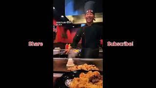 Teppanyaki Chef Kungfu Cooking Comedy Skills #funny #fail #cooking #laugh