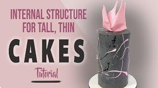 HOW TO BUILD INTERNAL STRUCTURE FOR TALL, THIN CAKES - ALL GANACHE WITH CHOCOLATE SAIL