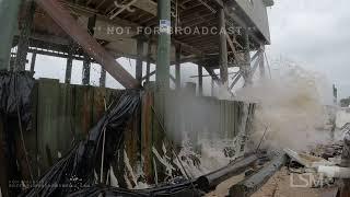 09-26-2024 Alligator Point, FL - High Surf Impacts Coast - Storm Surge Begins - LE Dispersing Crowd