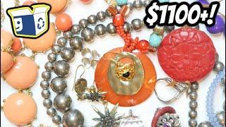 $1100+ Profit! Goodwill Blue Box Unboxing Jewelry Jar  | Silver | Amethyst | Garnet | Peridot