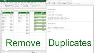 Excel VBA Remove Duplicates