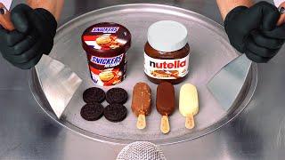 Snickers, Nutella, Oreo & Magnum - Ice Cream Rolls | ASMR