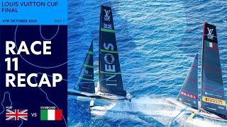 Louis Vuitton Cup Final Race 11 Recap | INEOS Britannia vs Luna Rossa Prada Pirelli