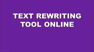 Text rewriting tool online