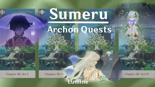  Genshin Impact | All Sumeru Archon quests | All Cinematic Cutscenes | Lumine version 