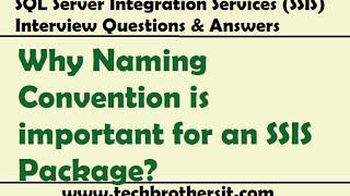 SQL Server Integration Services - Why Naming Convention is important for an SSIS Package