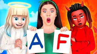 OMG! ANGEL AND DEMON PRANK ME || Inside Out Good VS Bad Evil Rules! Funny Emoji Hacks By 123GO! BOYS
