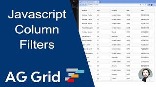 Javascript Data Grid built-in column filters overview for AG Grid