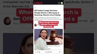 US Federal Judge Declares Google Search A Monopoly