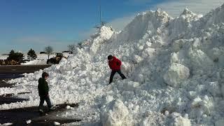 20100718 Snow Pile Woodfield Parking Lot Boys Explore