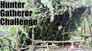 4 Day 4 Night Primitive Survival Challenge. Debris Shelter. Raised Bed. Venison Jerky. Foraging.