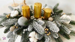 I took artificial fir branches and made a chic New Year candlestick with my own hands.