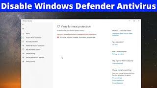 How to Permanently Disable Windows Defender