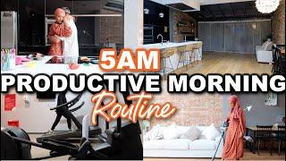 5AM MORNING ROUTINE OF A MUSLIM  FAMILY IN THE UK| gym, cleaning, breakfast & kids haircare