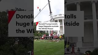 Donald Trump installs two 26m flagpoles outside White House