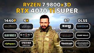 Ryzen 7 9800x3D + RTX 4070 Ti SUPER - 1440p, 4K, Ray Tracing, DLSS 3.7 - Test in 12 Games