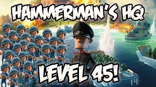 Boom Beach - How to Beat Hammerman's HQ Level 45 WITH ONLY RIFLEMEN!
