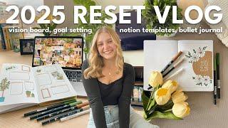 NEUJAHRS-RESET-VLOG 🪴 Vision Board 2025, neue Ziele, Notion-Vorlagen, Bullet Journal, Rebranding ...