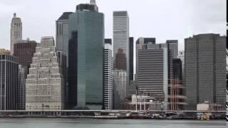 Город с реки "Фоновое видео Timelapse New York City USA Таймлапс"