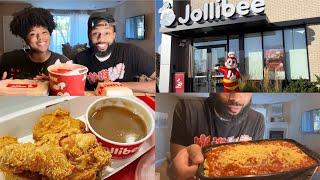 JOLLIBEE MUKBANG VLOG | Gaming Couple Try Jollibee For The First Time!