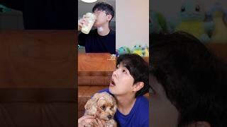 How to make banana ice coffee@Mykoreandic #food #mukbang