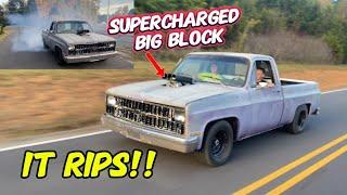 RIPPING A SUPERCHARGED BIG BLOCK C10 UNTIL IT BREAKS!!!