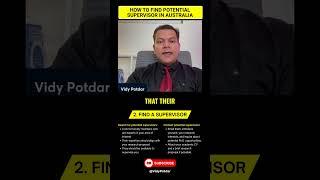 Tips to Find Potential Supervisor in Australia | #shorts #phdinaustralia