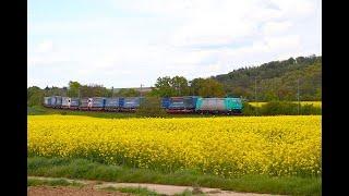 ATLU Bombardier Traxx 185 517-8 mit KLV Zug bei Nidderau (Main Kinzig Kreis)