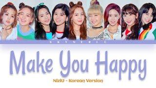 NiziU - Make You Happy Korean Version Color Coded Lyrics Video 가사 |KOR|ROM|ENG|