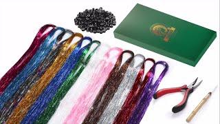 Hair Tinsel Kit 12 Colors 2400 Strands - Tinsel Hair Extension | HerbiAR