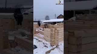 Идёт сборка дома из сухого профилированного бруса 140 кв.м.