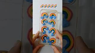 Satisfying Phone case Painting with Rainbow colour || #art #drawing #painting #shorts