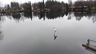 Race to the 'Finnish' Line: Man Sprints Across Frozen Lake in Finland